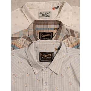 EUC Howler Bros 3 Button Up Set XL Western Pearl Snap Floral Pattern Shirt Men